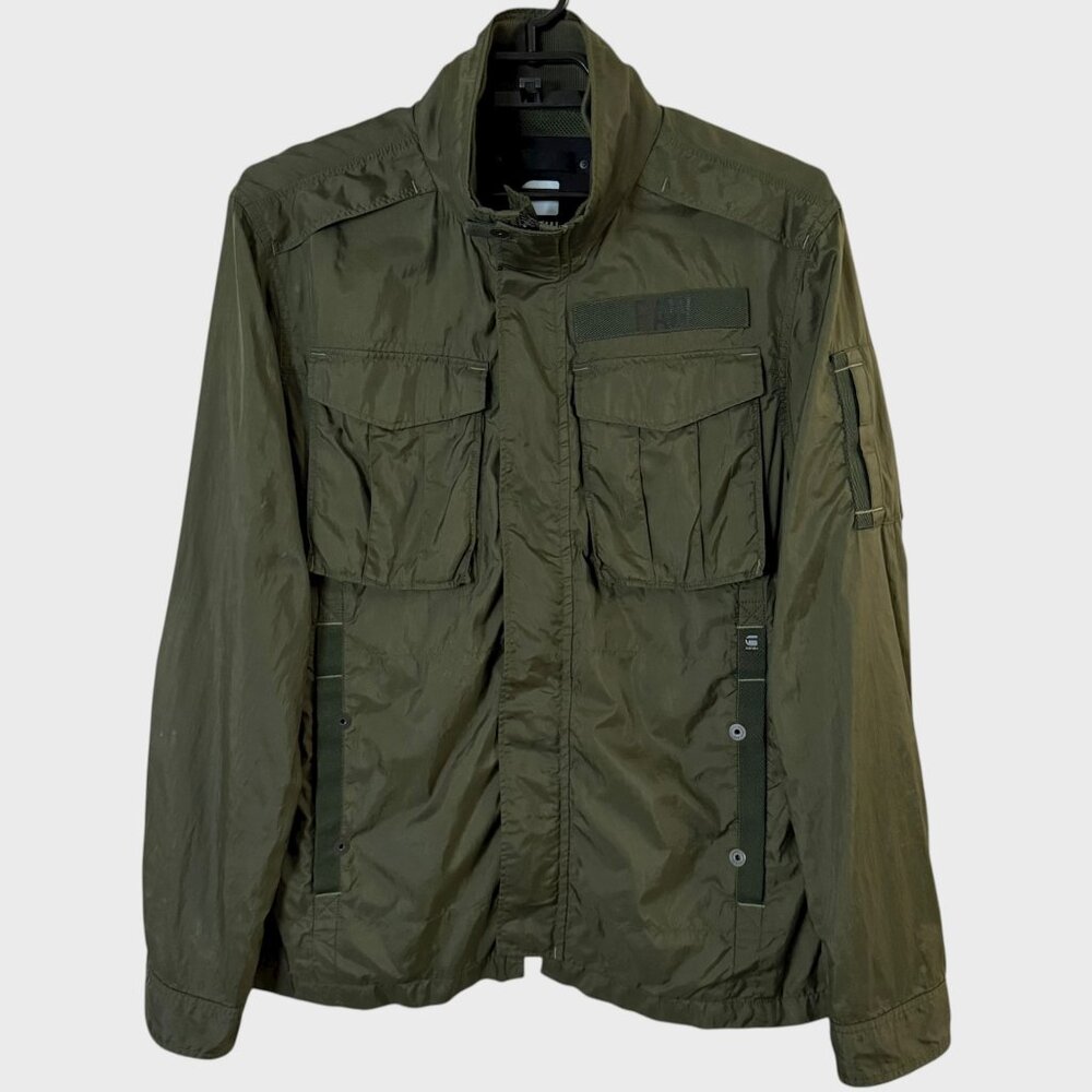 G-Star Raw Rovic Overshirt Lightweight Utility Military Jacket Green Men's Large
